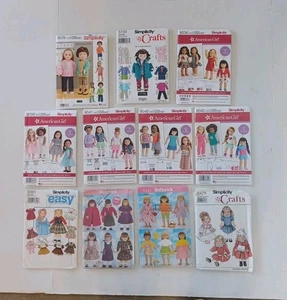Menge 11 Simplicity American Girl Puppenkleidung Schnittmuster 18" Puppe-NEU - Bild 1 von 10