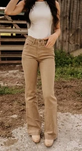 Pantalones de mezclilla para mujer Wrangler talla: 16 33x32 tiro alto marrón feroz (18) - Imagen 1 de 10