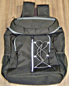 Zaino scuola unisex senza marchio: nero: molte tasche per accessori - Foto 1 di 2