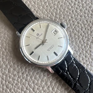Vintage Men’s Golana 25J Swiss Automatic Stainless Steel Date 35.3MM Running - Picture 1 of 23