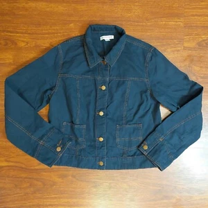 Pendleton Womens Denim Jacket Size Medium Dark Blue Wash Copper Stitch Button Up - Picture 1 of 6