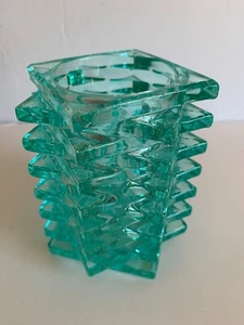 RARE Multi-layered Teal Glass Insulator? Candle Holder? Vase? Art glass? - Picture 1 of 7