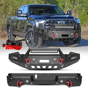 For 2022-2024 2023 Toyota Tundra Front or Rear Bumper W/Winch Plate & LED Lights - Picture 1 of 16