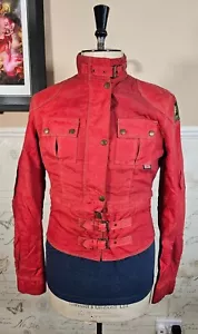 Chaqueta Belstaff Cera Nylon Para Mujer 46 UK 14/XL Rojo Gángster Motociclista Motocicleta - Imagen 1 de 21