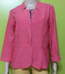 MULTIPLES Orange Button Front Details Light Blazer Size Small Long Sleeves $69 - Bild 1 von 6