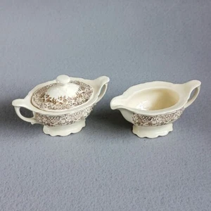 Vintage Edwin Knowles 22 Karat Gold Sugar and Creamer Ceramics - Picture 1 of 6