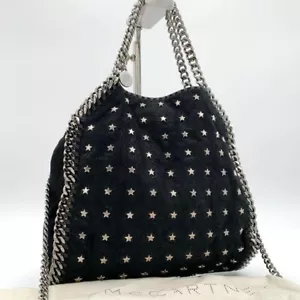 STELLA McCARTNEY Falabella Mini 3Way Shoulder Bag Star Studs Eco Leather Black - Picture 1 of 14