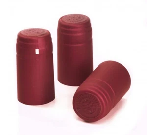 100x Schrumpfkapsel für Glas Flaschen Granat rot seidenmatt Flaschenkapsel - Bild 1 von 3