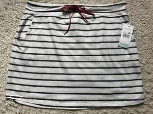 BALANCE Collection Womens Sz XL White/Gray Stripe Casual Knit Mini Skirt NWT - Picture 1 of 9