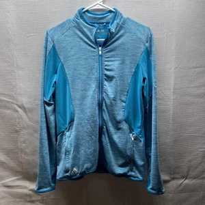 Adidas Puremotion Damen Medium Full Zip Jacke Golf Sport Stretch Blau Aqua - Bild 1 von 10