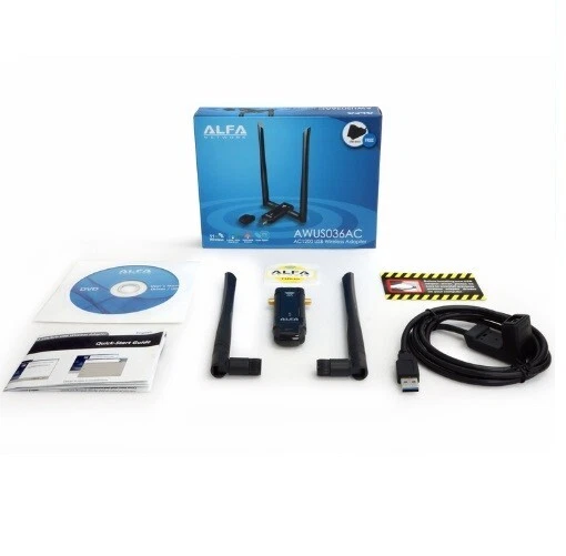 Alfa AWUS036AC 802.11ac 867 Mbps Long Range WiFi USB Adapter DUAL BAND 2.4/5 GHz - Image 1 of 1