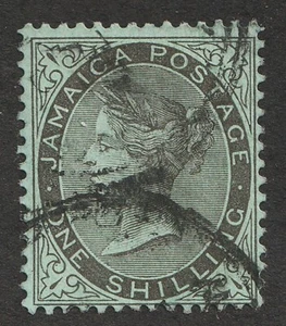 1910 Jamaica Sc# 43 - One Shilling, Queen Victoria. Used postage stamp Cv$10 - Picture 1 of 1