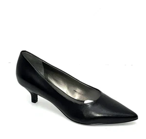 NIB Trotters Women's Paulina Pump Kitten Heels Black Leather - Size 6.5 M Med - Picture 1 of 7