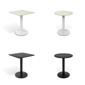 Square/Round Bar Coffee Table Metal Pedestal Base Dining Table Home Cafe Bistro - Picture 1 of 23