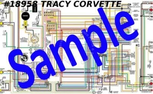 1961-1962 Corvette Wiring Diagram  Full Color Laminated 11" X 17" - Picture 1 of 4