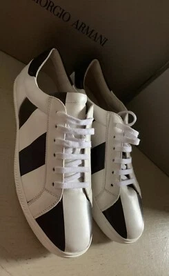 NUEVO EN CAJA $695 Giorgio Armani Mujer Zapatos Planos Caballero Tenis Negro/Blanco 7.5 EE. UU. Foto 1 de 4