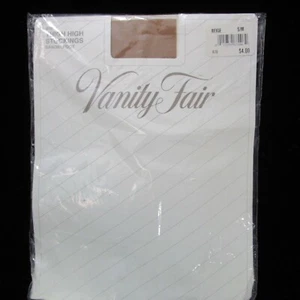 Vintage Vanity Fair Overknee Strümpfe Sandalfoot Beige S/M Nylon Strumpfwaren Neu - Bild 1 von 8