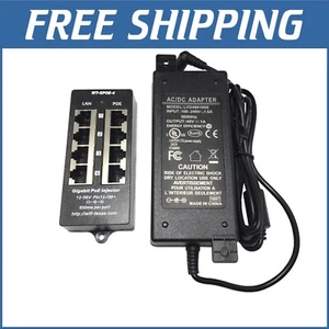 4 Port PoE Injector - Gigabit Passive Power Supply for VoIP & IP Cameras - Picture 1 of 9