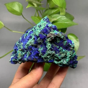 Natural Azurite Malachite Geode Crystal Mineral Specimen Stone Ho S a Deco D3P7 - Picture 1 of 14