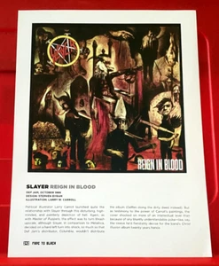 Slayer Reign In Blood/Boston Third Stage Album Cover Art PICTURE/PRINT 12" x 9" - Picture 1 of 4