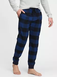 Gap Men Blue Buffalo Plaid Flannel joggers pj LARGE NWT - Picture 1 of 1