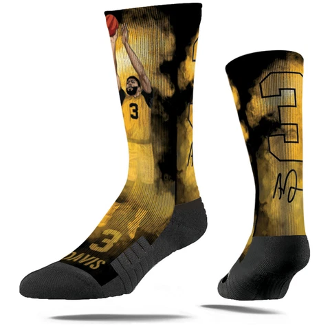 Men's Strideline Anthony Davis Los Angeles Lakers Fog Crew Socks Cover