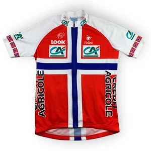 Credit Agricole Norwegen Nalini Radtrikot 90s Gr. 3 M BW 51cm Bike Shirt ZM1 - Bild 1 von 3