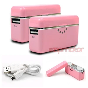 2X 2800MAH PORTABLE EXTERNAL PINK BATTERY CHARGER USB IPHONE 4S 4 3GS IPOD NANO - Photo 1 sur 1