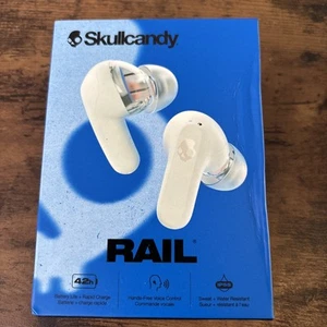 Skullcandy Rail In-Ear Wireless Earbuds Bone Orange Glow S2RLW-Q751 NISB - Picture 1 of 2