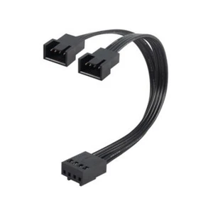 4Pin PWM Lüfter Verlängerungskabel 1 bis 2 Wege Splitter schwarz ummantelt 13cm Kabel - Bild 1 von 10