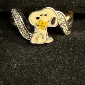 925 STERLING SILVER ENAMELED PEANUTS SNOOPY CHARLIE BROWN RING SIZE 6 - Picture 1 of 5