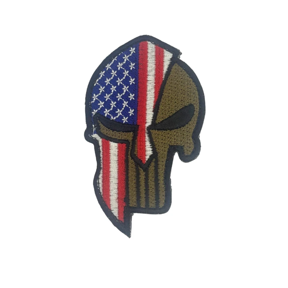 Parche de cierre de gancho Spartan Punisher Skull 3,0 x 1,75 pulgadas EE. UU. Foto 1 de 1