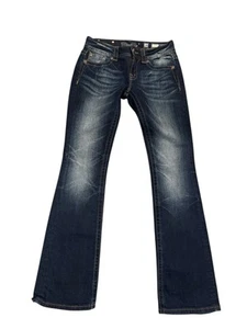 Stivali Miss Me Jeans Signature Rise taglio denim strass lavaggio scuro 28 effettivi 30 - Foto 1 di 9