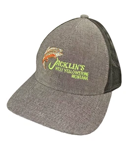 Gorra Jacklins West Yellowstone Montana Exterior Gris Lubina Pesca Malla Espalda OS - Imagen 1 de 6