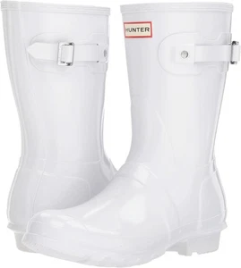 Hunter Footwear Women's Original Short Gloss Rain Boot White Size 6 Women Boots - Picture 1 of 1