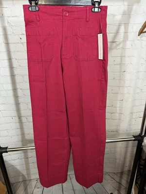 Bagatelle Collection Cropped Wide Leg Pants. Red. Size 4. NWT - Image 1 of 4
