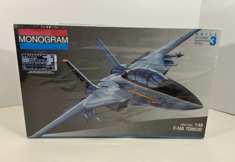Monogram 1991 1:48 High Tech F-14A modelo Tomcast (nuevo, sellado) Foto 1 de 4