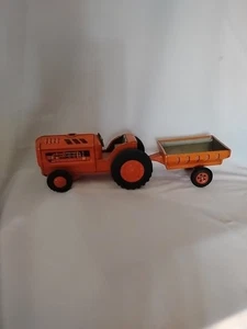 Kokyu Shokai Japan Traktor mit Anhänger Blechreibung 9 13/16 Zoll Blechspielzeug - Bild 1 von 12