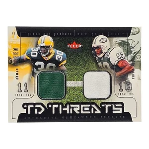 Camisetas usadas Fleer 2002 genuinas Ahman Green Curtis Martin TD Threats GU JSY - Imagen 1 de 2