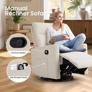 Swivel Rocker Recliner Chair Manual Glider Rocking Recliner Chair for Livingroom - Picture 1 of 37