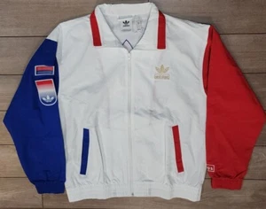 Nuevo Cortavientos Adidas Original Shadow Trefoil Blanco/Rojo/Azul GL5132 EE. UU. Med. - Imagen 1 de 5