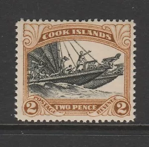 Cook Islands 1933-36 2d Black & brown SG 108 Mnh. - Picture 1 of 1
