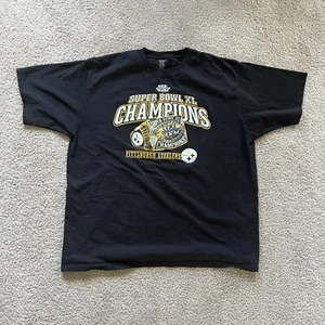 Reebok Pittsburgh Steelers Super Bowl XL Champions T-Shirt Men’s 2XL Cotton - Picture 1 of 8