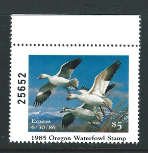 OR2, 1985 Oregon Duck Stamp, $5.00 Lesser Snow Geese - Picture 1 of 1