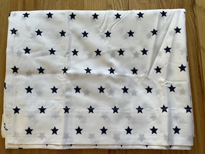 Pottery Barn Kids Navy Stars Twin Flat Sheet Organic Cotton EUC - Picture 1 of 5