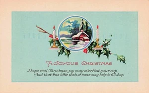 PC Natale Scena Inverno Un Buon Natale Vintage Inutilizzato - Foto 1 di 2