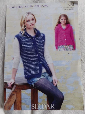 Sirdar No.7268 Vintage Knitting Pattern: Lady's Waistcoat+Jacket Sweater 24-46" - Image 1 of 2