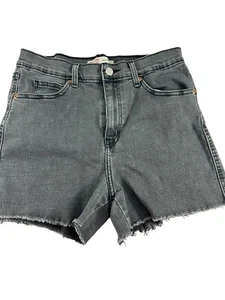 Signature Levis Heritage High Rise Shorts Womens Size 6 W28 Gray Denim Cut Off - Picture 1 of 7