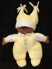 Hug N Snuggle Baby Doll Yellow Flower Soft Stuffed Plush African American Toy