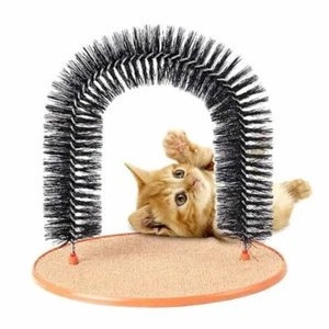 with Carpeted Base Cat Arch Grooming Brush Cat Arch Face Scratcher Small Dog - Picture 1 of 7